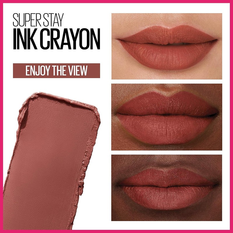 Maybelline SuperStay Ink Crayon: Labial Mate Larga Duración, Tono Enjoy