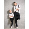 Lazo cámara Dinosaurios lazo PRE-TIED Patrón blue-peach colores Unisex Forma