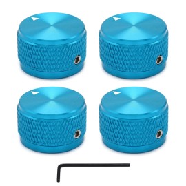 Unbranded 4pcs Blue Guitar Knobs Aluminum Alloy Volume Audio Potentiometer Control Knobs
