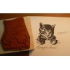 custom made P6 Hang in there! rubber stamp "kitten" 3x2.5"