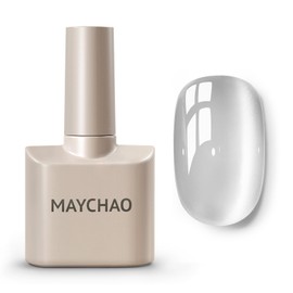 MAYCHAO 15ML Silk Silver Cat Eye Gel Nail Polish 1Pc Moonlight Silver Gel Polish with Magnet Soak off Holographic Magnetic Nail Polish for Nail Art Manicure Salon DIY at Home, 0.5 OZ