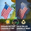 Delux American Flag with Pole and Solar Light Kit, 6