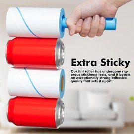 Lint Roller,Extra Sticky Roller 720 Sheets,Lint Remover for Clothes,Couch,Furniture,Carpet,Portable Cat Dog Hair Remover for Travel,Office,Car,2 Handles and 6 Refills