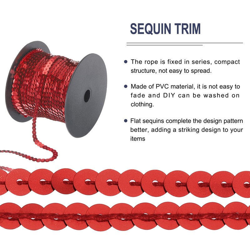 MECCANIXITY 100 Yards x 0.24 Inch Flat Sequin Strip Laser