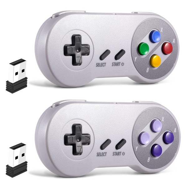 SAFFUN 2 Pack 2.4 GHz Wireless USB PC Controller Compatible