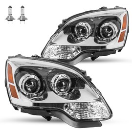 JSBOYAT Fits for 2007-2012 GMC Acadia Halogen Headlights Assembly Projector Factory OE Style Headlamp Driver & Passenger Side，NOT Fit HID Model