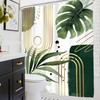 Glawry Green Gold Boho Mid Century Shower Curtain Abstract Tropical
