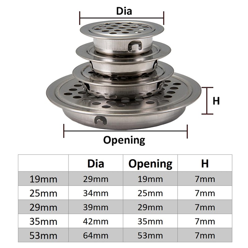 Round Ventilation Mesh Hole, 30pcs Air Vent Hole Louver, Stainless