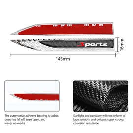 JNNJ Pack of 2 Styling Personalise Sports Emblem Decal, Body Sport 3D Decorative Sticker, Car Side Mudguard Rear Boot Sport Sticker