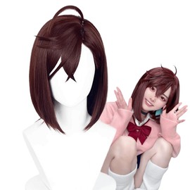 FILMIA Momo Ayase Cosplay Wig Seiko Ayase Cosplay DAN DA DAN Dark Brown Wig with Bangs for Women Girls for Halloween Party (Brown)