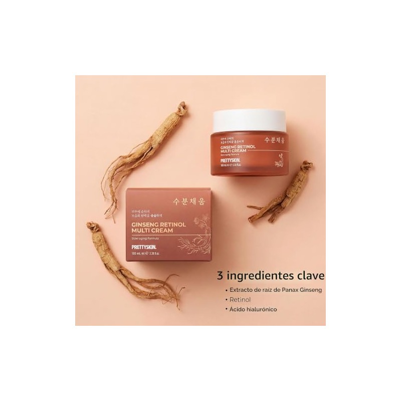 Prettyskin Extracto Ginseng Retinol Multi Cream Hidratante Facial Nutritivo Ayuda
