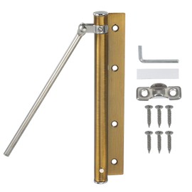 PATIKIL 7 Inch Screen and Storm Door Closer, Spring Door Stop Screen Door Latch Security Door Stopper with Adjustable Closing Speed for Home Hinge Door, Dark Gold