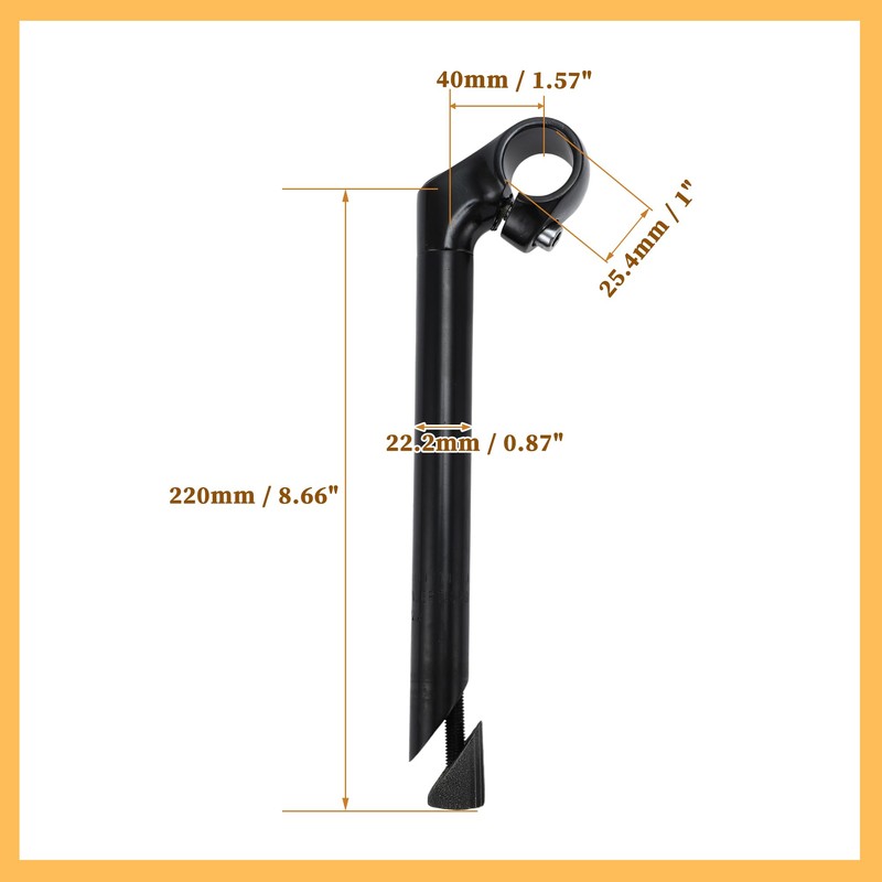 BULLSPANN Bicycle Stem 25.4mmx22.2mm 220mm Length Bicycle Stem Handle Stem