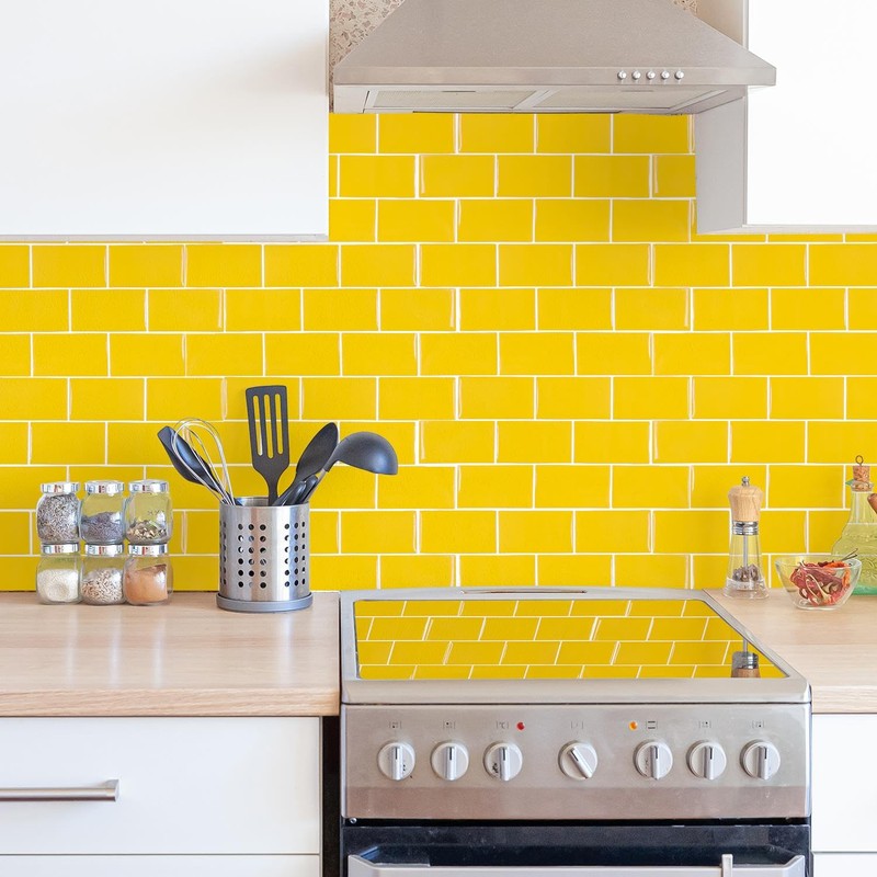 WALPLUS 3D Tile Stickers Peel and Stick Backsplash Splashback Decals