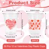 50 Pcs 12 oz Valentine’s Day Plastic Cups, “Happy Valentine’s