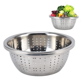 Stainless Steel Colander, 8.6in/22cm Kitchen Mesh Microporous Colander Metal Strainer for Pasta Spaghetti Berry Veggies Fruits Noodles Salads