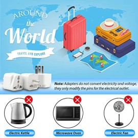 Unbranded 4-PCS European EU To US American Adapter Plug Converter Euro Asia to USA