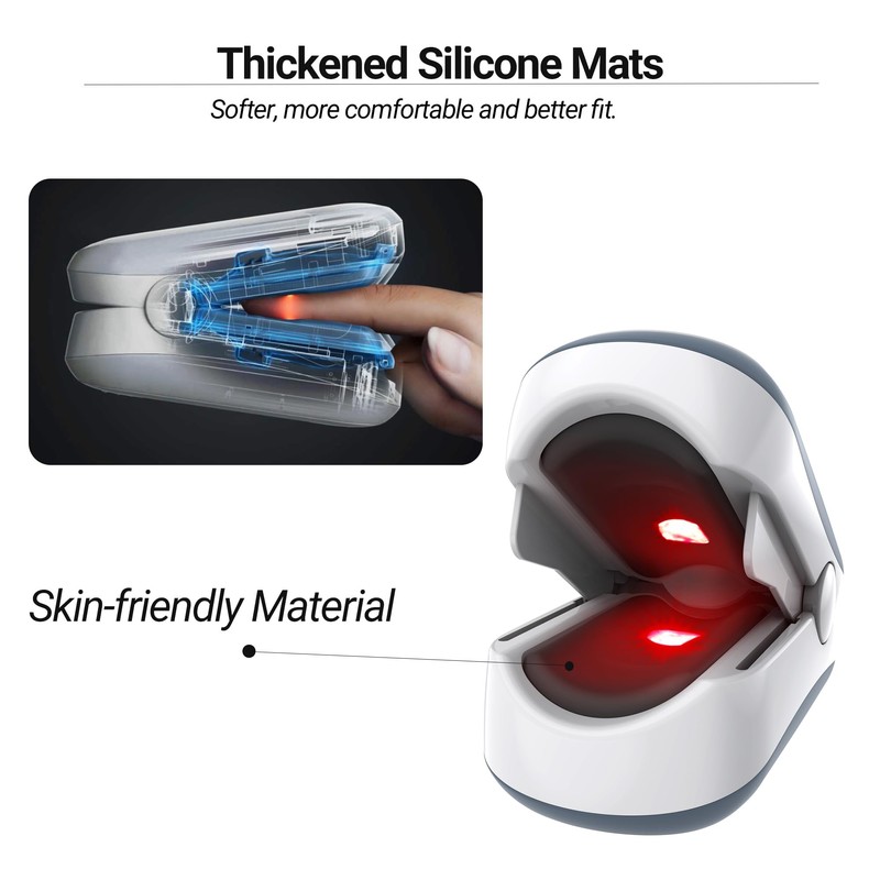 ESPOO Pulse Oximeter, Oxygen Monitor Fingertip with 2 AAA Batteries&Lanyard