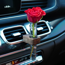 LVBRT Car Flower Vase Vent Clip Glass Plant Holder Universal for Auto Interior Aesthetic Decor (B)