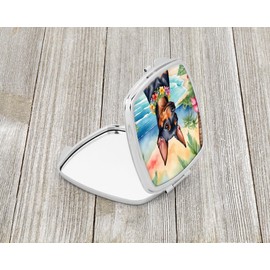Caroline's Treasures Miniature Pinscher Luau Compact Mirror Decorative Travel Makeup Mirror for Women Girls Gifts Pocket Makeup Mirror Folding Handheld