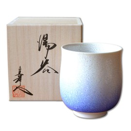 Arita Ware Yumono Wooden Box Gift Indigo Water Drops Sababa Shin Emen Kiln, Hasami Ware, Made in Saga Prefecture, Large Size
