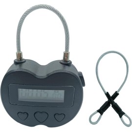 Timer Padlock Timer Lock 99 Hours Electronic Timer USB Rechargeable Electronic Temporary Timer Lock with LCD Display (Black)
