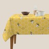 Summer Outdoor Tablecloth Square 54x54 Inch,Mustard Yellow Bee Table Cloth,Stain