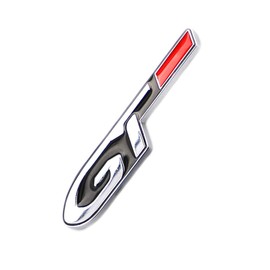 3D GT Metal Emblem Badge Rear Sides Fender Trunk Replacement Decals Auto Decal Sticker For Grand Tourer Premium Sport/Racing (Sliver)