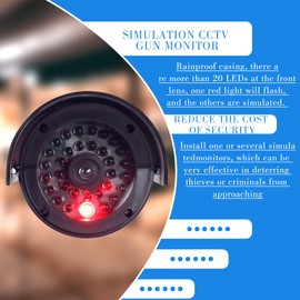 DODUOS Pack of 2 Outdoor Camera with LED Light, Fake Surveillance Camera, Dummy Camera, Dummy Camera, Outdoor Surveillance Camera for Indoor and Outdoor Use