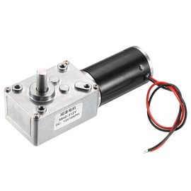 sourcing map DC 12V 10 RPM Reversible Worm Geared Motor Reducer Motor 8mm D Shape Shaft High Torque Gear Box Reduction Electric Motor for Sweepers, Printers, Ovens