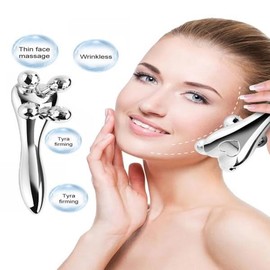 1Pcs 4D 롤러 페이스 리프트 주름 실버 Y 모양 페이셜 아이 넥 근육 이완 슬리밍 마사지 휴식 도구 1Pc 4D Roller Face Lift Wrinkle Silver Y Shape Facial Eye Neck Muscle Relax Slming Massage Rest Tool [01 1 pc]