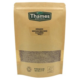 Organic Ground Linseed | Flaxseed Brown 500g-Certified Organic, Non-GMO, Vegan, No Additives, No Preservatives, Resealable Bag by Thames Organic Brown 500g