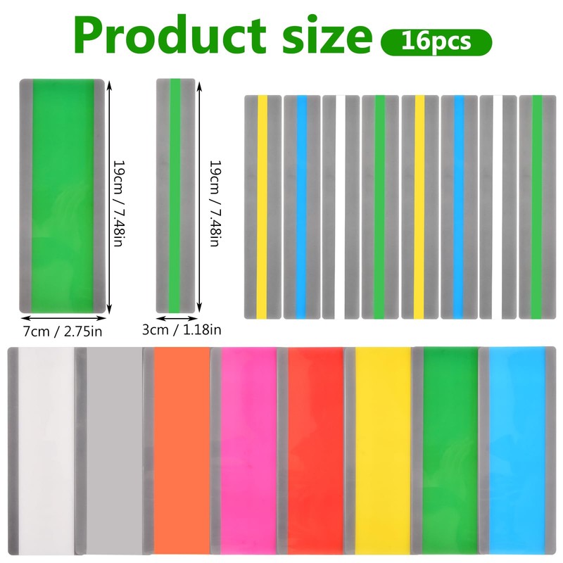 Pack of 16 Guided Reading Strips Reading Rulers Reading Strips