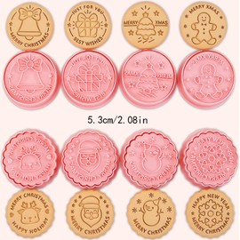 Christmas Cookie Cutters Angel Gingerbread Man Christmas Tree Snowflake Elk Bell Snowman Christmas Socks Christmas Hats Set of 8 Cookie Cutters Pastry Supplies Press Type Kitchen Bento (Christmas
