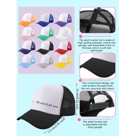 SGBETTER 12 Pack Child Trucker Hats Bulk DIY Sublimation Baseball Cap Blank Mesh Trucker Cap for Kids Summer Outdoor Sports, 12 Colors (UK, Alpha, One Size, Color Set 2)