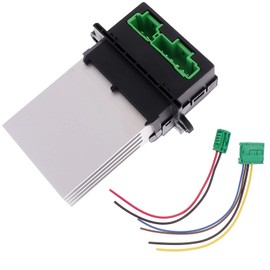 CT-CARID 6441.L2 6441L2 7701048390 Heater Blower Resistor + Connector, Blower Motor Resistors Replacement for Re naul.t Megane Scenic Clio Ci. troen PEUG. EOT207 607... (R6441L2+Line)