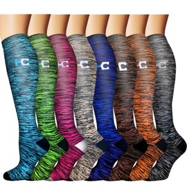 Calcetines de compresión de cobre graduados para hombres y mujeres, 8 pares de 15 a 20 mmHg, lo mejor para correr y ciclismo atlético