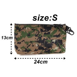 TAKASUE Camouflage Transparent Pouch, For Survival Games, Tools, Small Items, Waterproof, For Outdoors, Fishing, Wiring (S, Digi Camo)