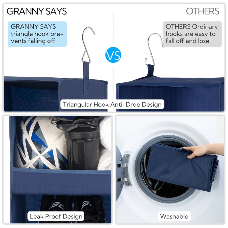 GRANNY SAYS 3-Shelf Closet Organizers and Storage, Foldable Hanging Closet