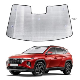 Windshield Sunshade for Hyundai Tucson 2022-2025 SUV Accessories Front Window Sun Shade Foldable Sun Visor Custom Sunscreen UV Blocker Privacy Protector HeatShield Keeps Your Vehicle Cool (Silver)
