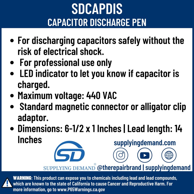 Supplying Demand CAPDIS Capacitor Discharge Pen Tool with LED Indicator