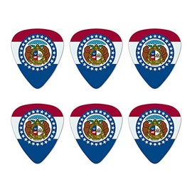 Missouri State Flag Novelty Guitar Picks Medium Gauge - Set of 6