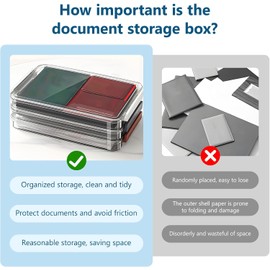 Organizador De Almacenamiento De Archivos De Plástico Transparente Caja De Almacenamiento De Documentos Contenedor Almacenamiento Ligero Impermeable Papel Fotográfico Caja Portatil