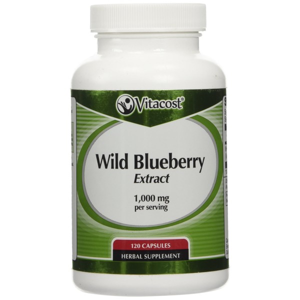 Vitacost Wild Blueberry Extract - 1,000 mg per Serving - 120 Capsules