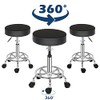 NALLBEIRRAA Round Rolling Stool PU Leather Height Adjustable Swivel Salon
