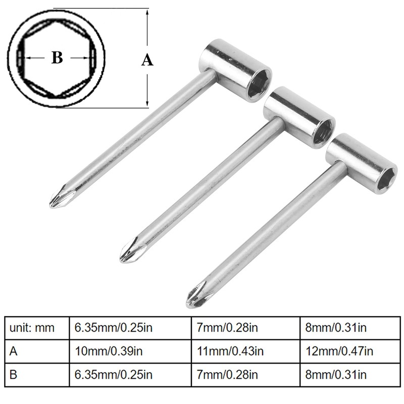 Truss Rod Wrench, 3PCS Guitar Neck Adjustment Tool for Maintenance(Three