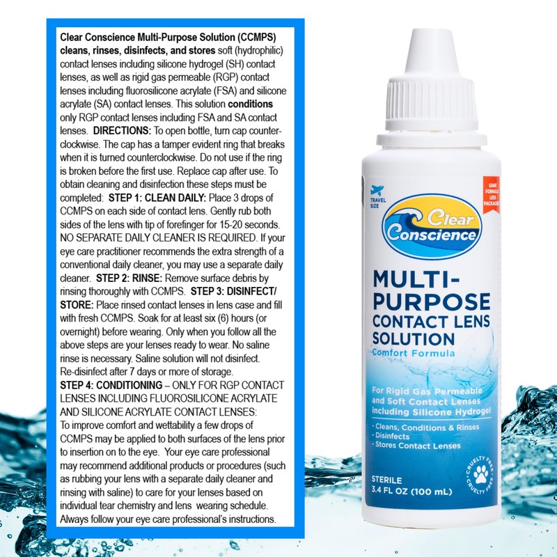 Cruelty-Free Multipurpose Contact Solution Travel Size - Mild Cleaner &