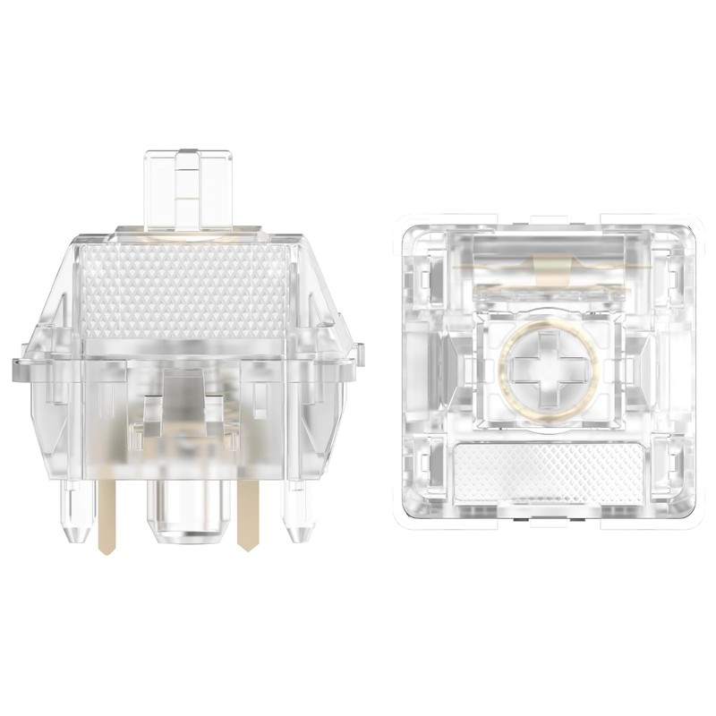 DUROCK Ice King Tactile Switches, 68g Progressive Spring Transparent Clear
