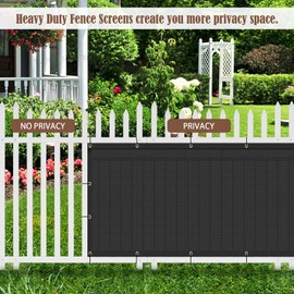 Weidear Privacy Fence Screen, 5x9FT Patio Privacy Screen, 160 GSM Shade Cloth Netting Mesh with Chain Link Cable Zip Ties, Fence Covering for Outdoor, Balcony, Yard, Panel, Garden,Wind- Black