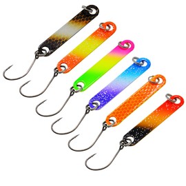 Trout Bait Stick Set 4 cm/2 g UV-Active Trout Bait Spoons Trout Blinker Shiny Trout Spoon Set Trout Bait for Fishing for Trout, Char and Perch (6 Pieces)